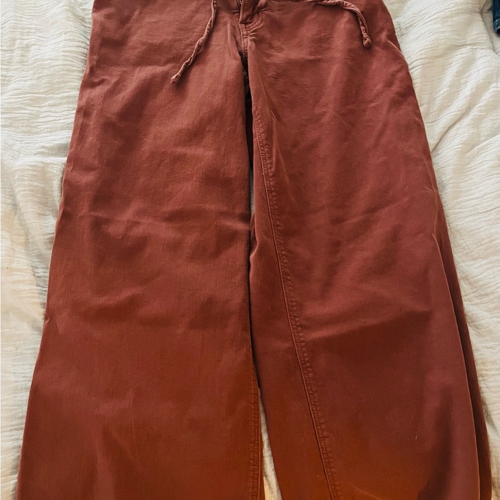 Rust Colored American Eagle Stretch & Super Comfy Wide-Leg Pants